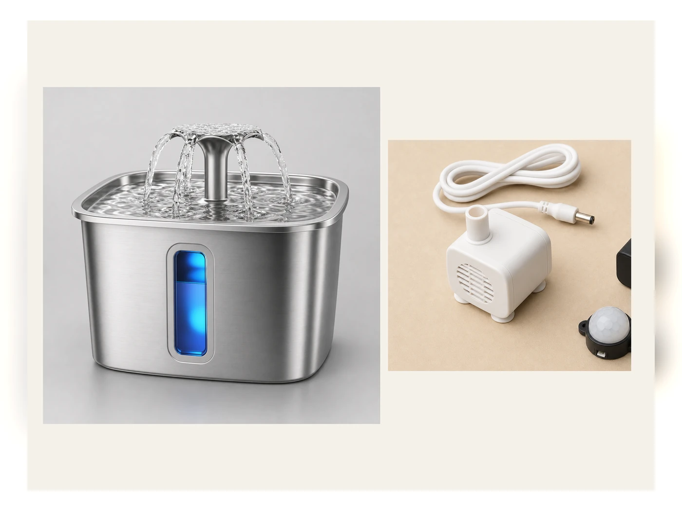 Cordless Stainless Cat Fountain complete set